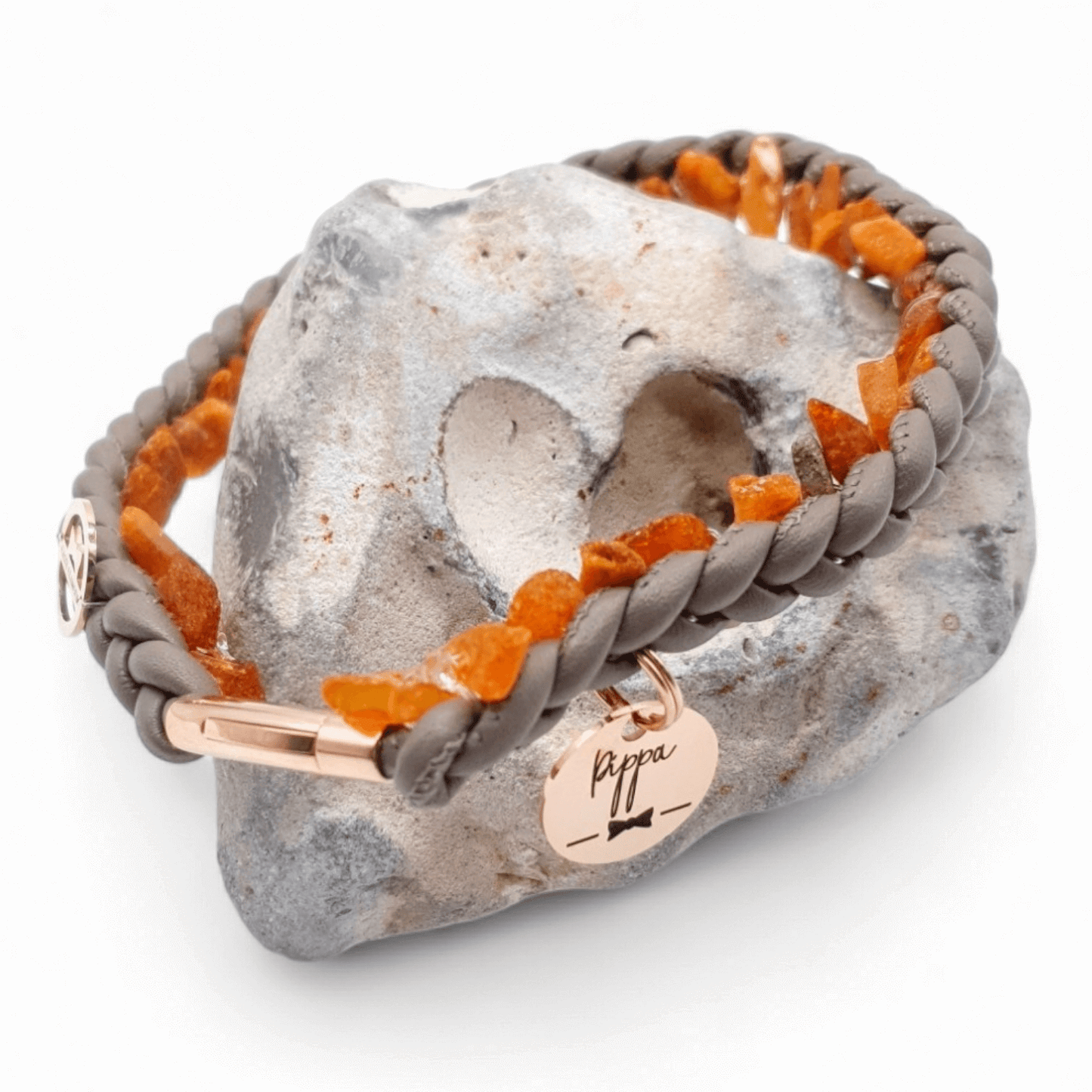 Markenhalsband Taupe