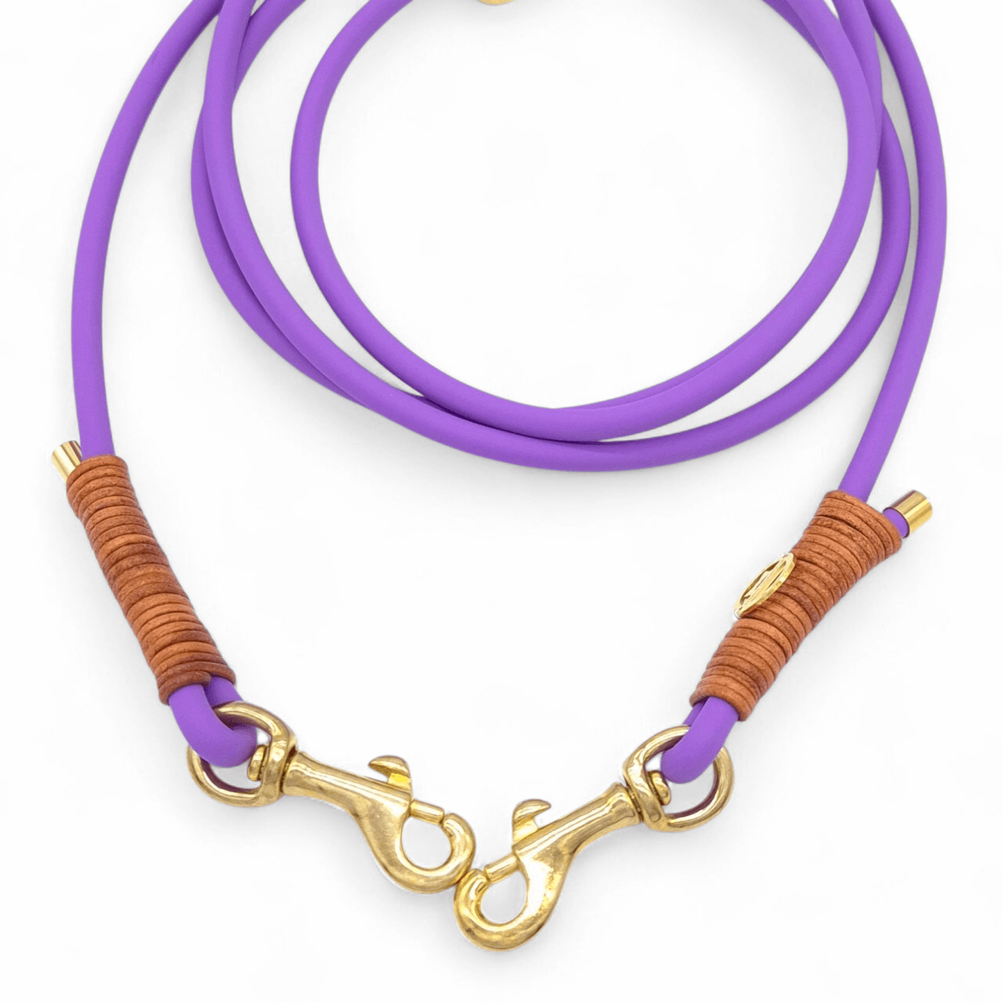 BioThane-Leine Amethyst/Vintage Cognac - für kleinere Hunde (Sofortkauf)