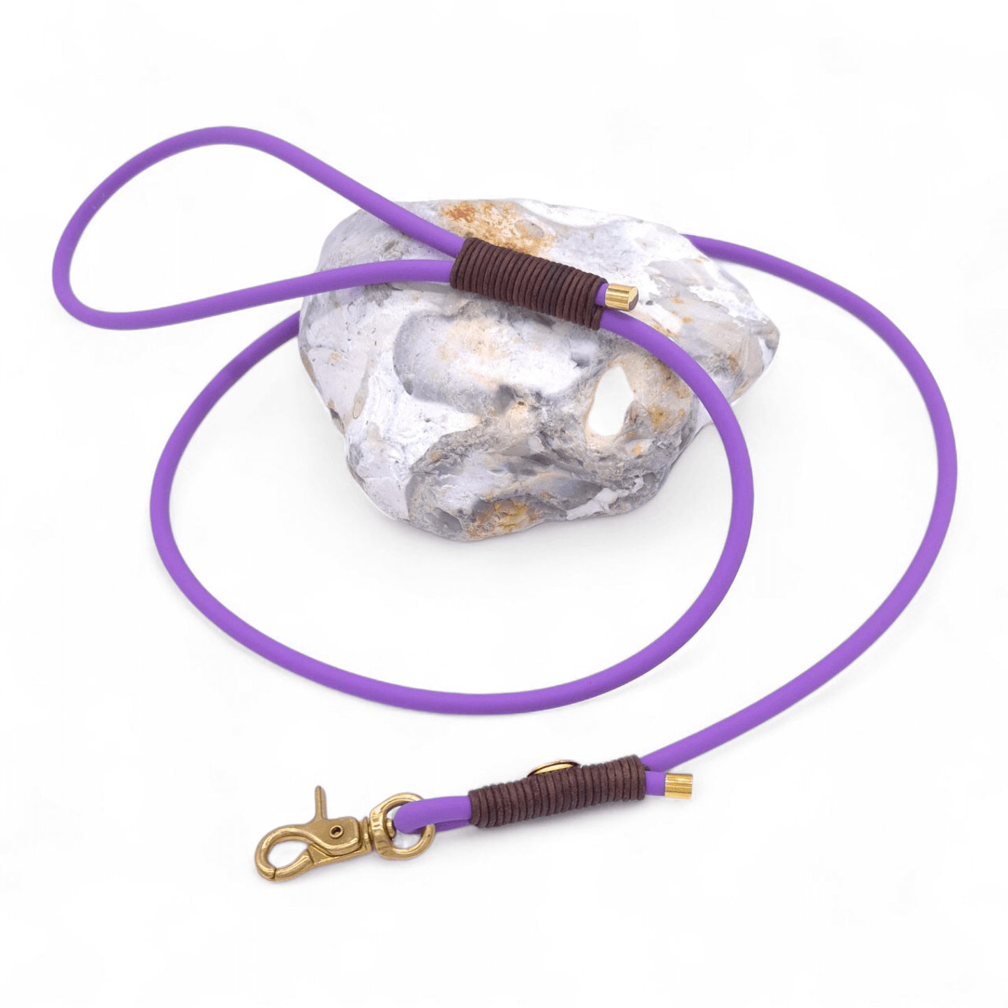 BioThane-Cityleine Amethyst/Vintage Cognac dunkel - für kleinere Hunde (Sofortkauf)