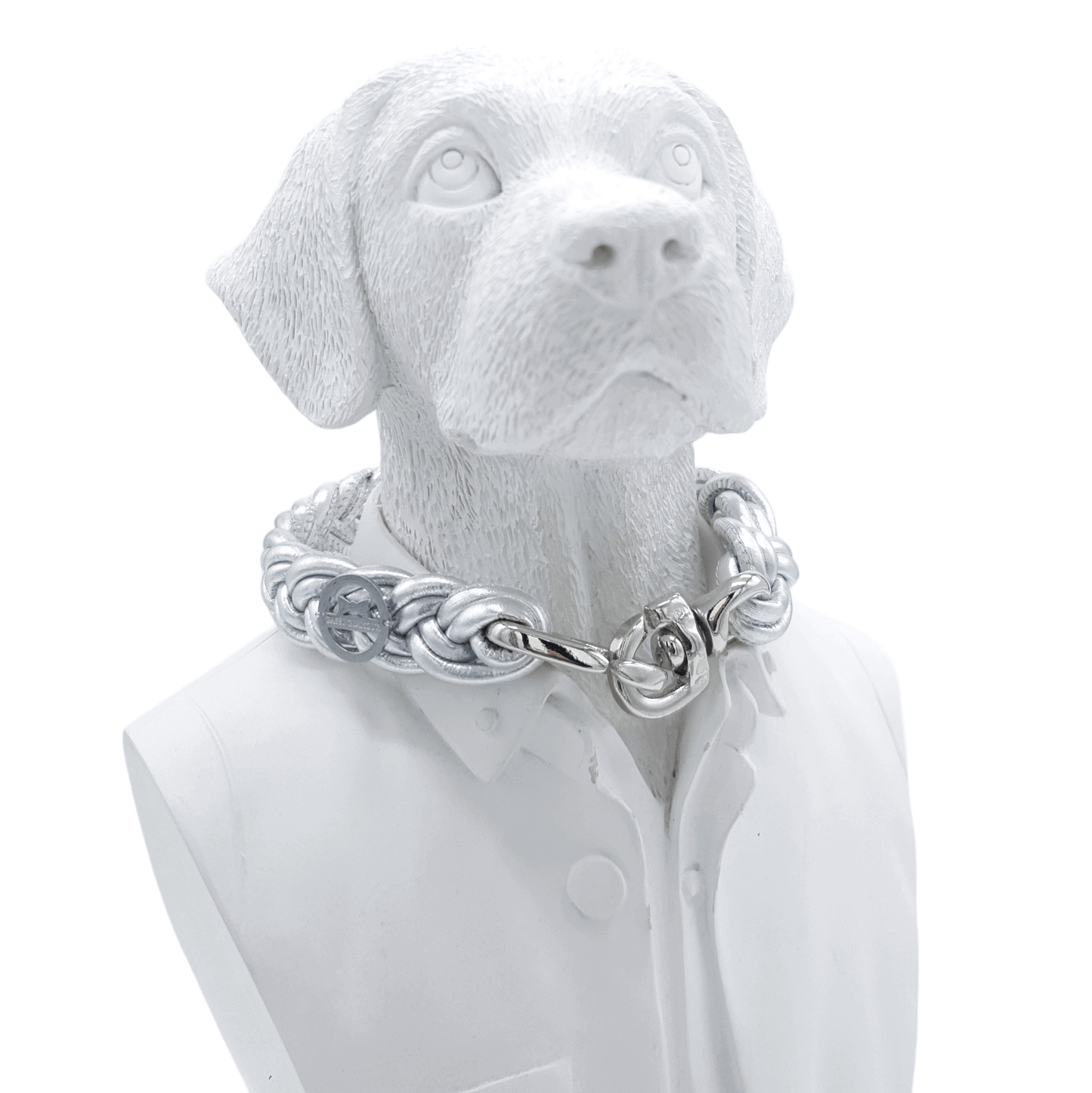 Flechthalsband Metallic Silber