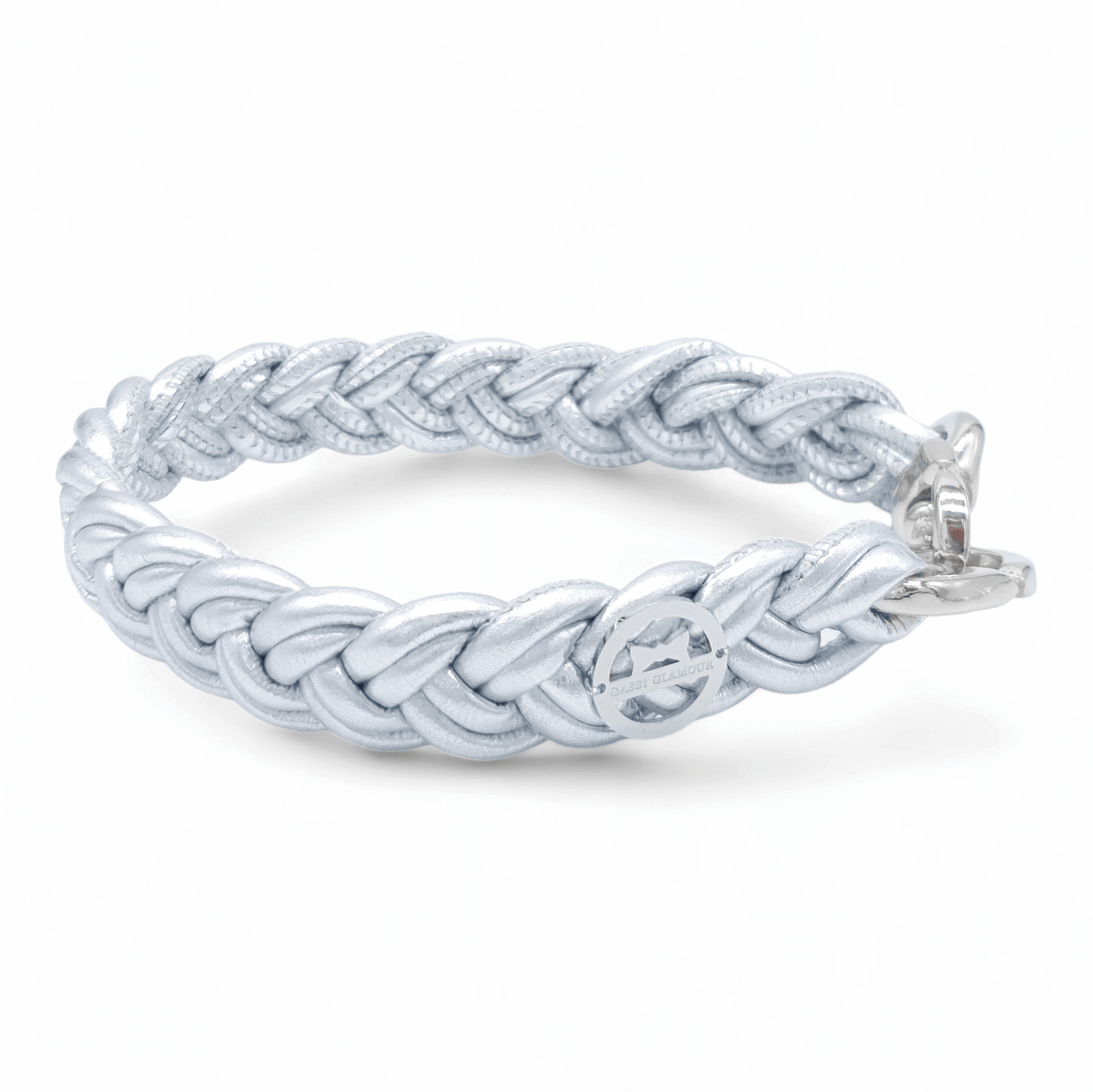 Flechthalsband Metallic Silber