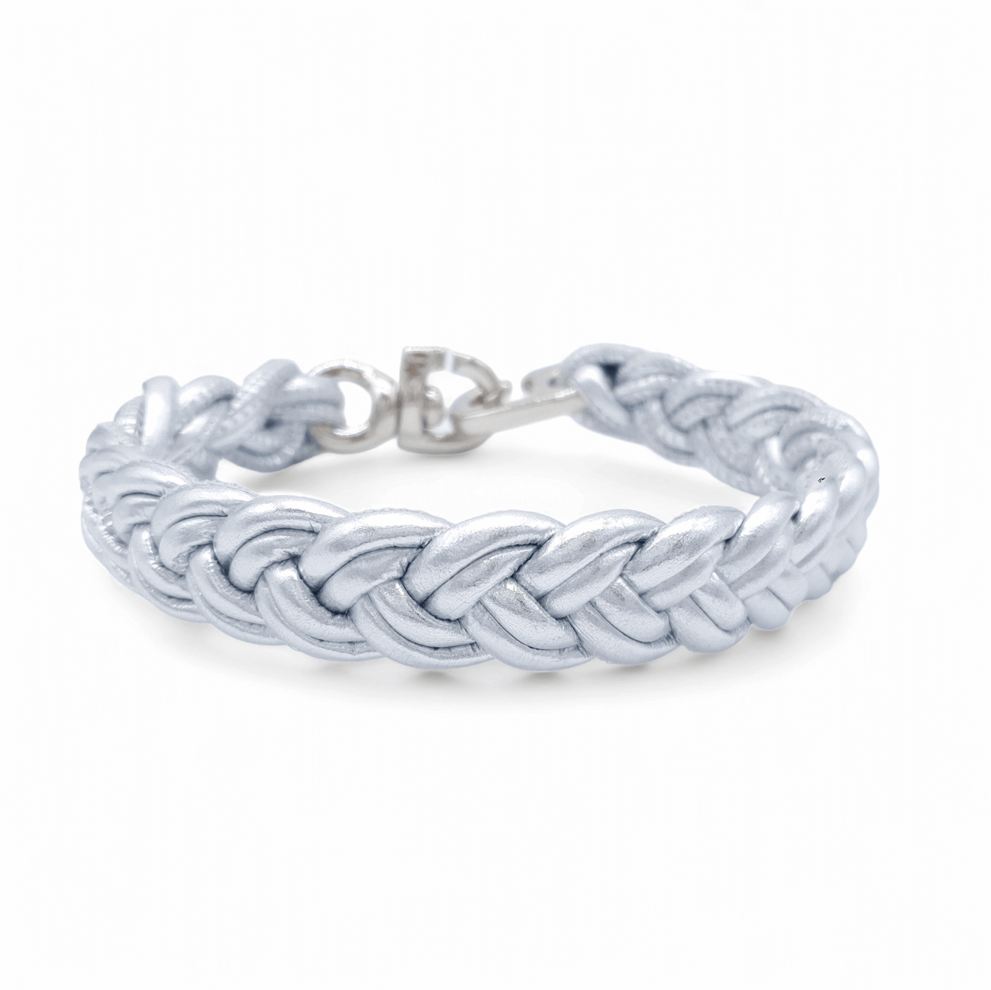 Flechthalsband Metallic Silber