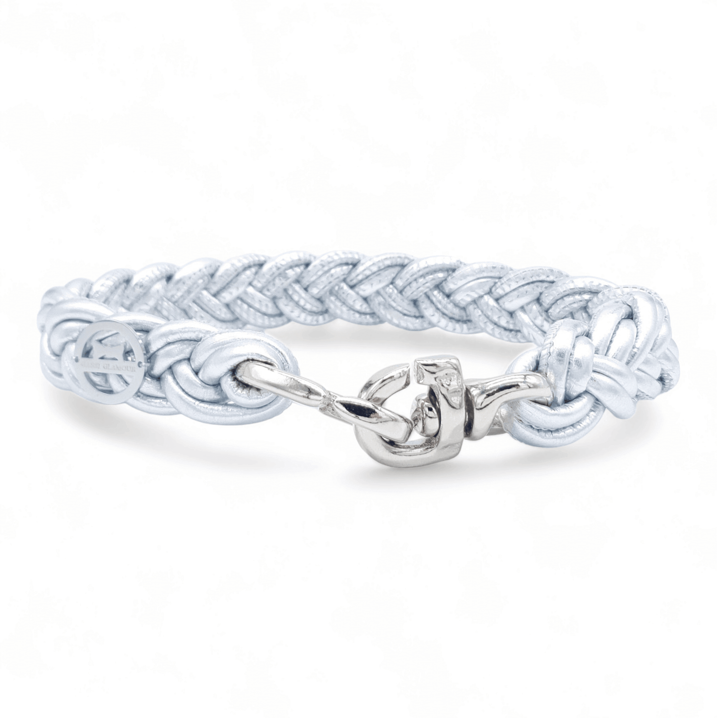 Flechthalsband Metallic Silber