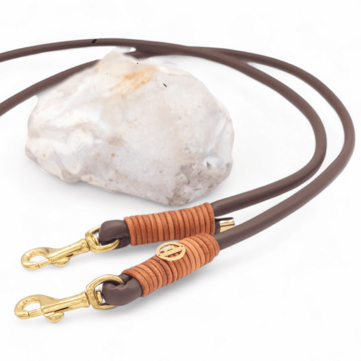 Leine Schokobraun-Vintage Cognac