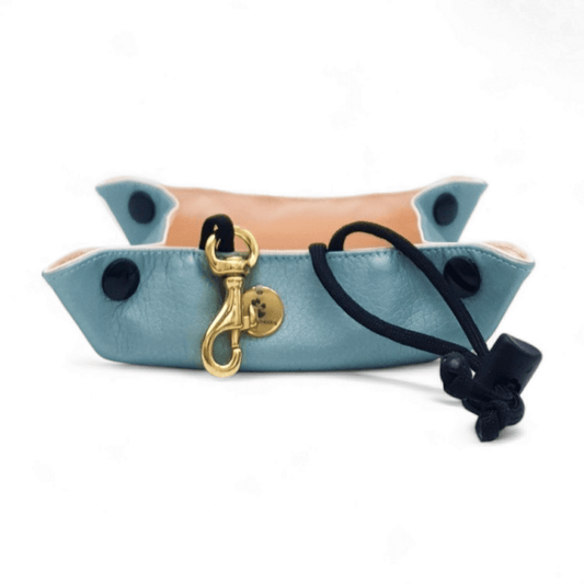Mobiler Napf Metallic Lagune
