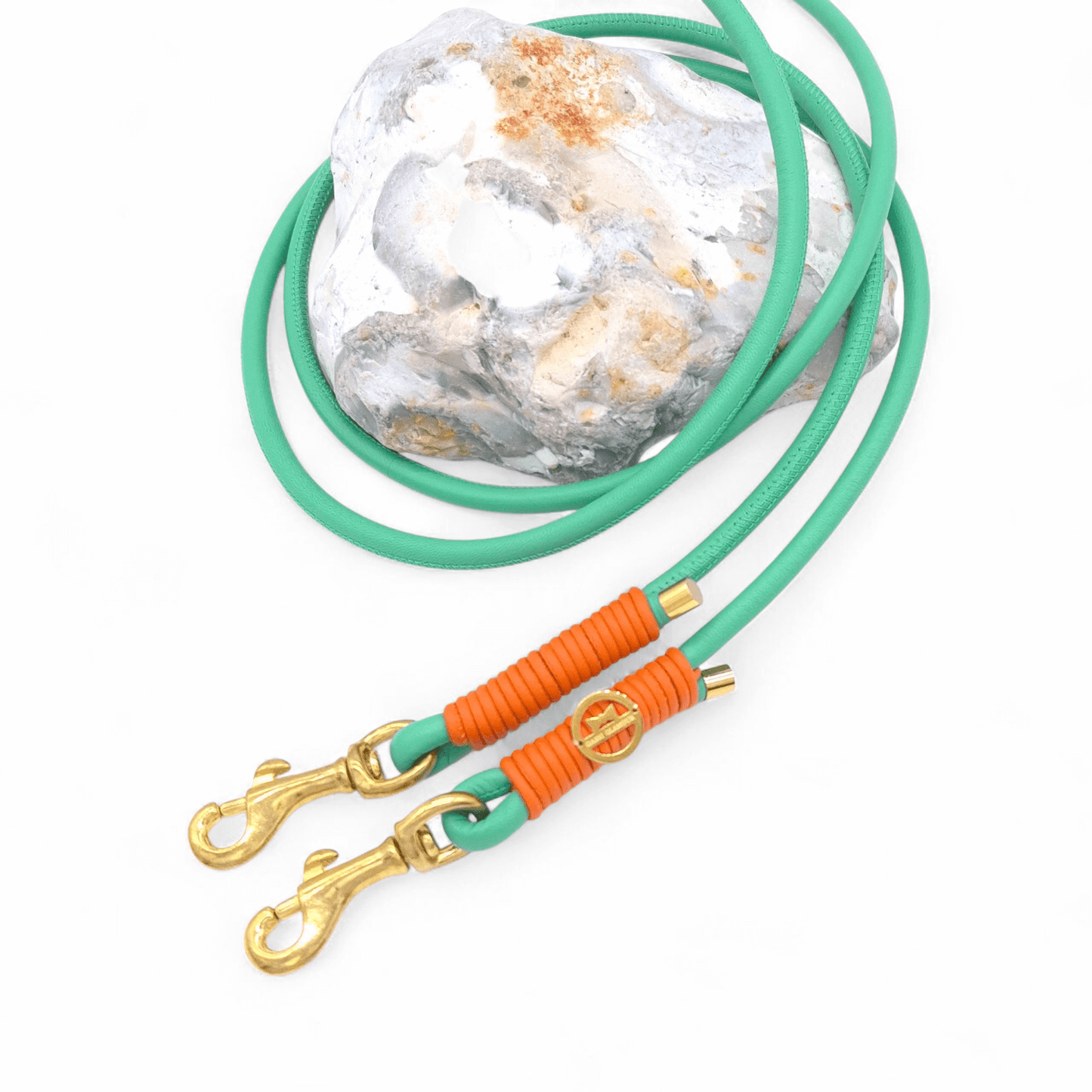 Lederleine Jade/Orange - für kleine Hunde (Sofortkauf)