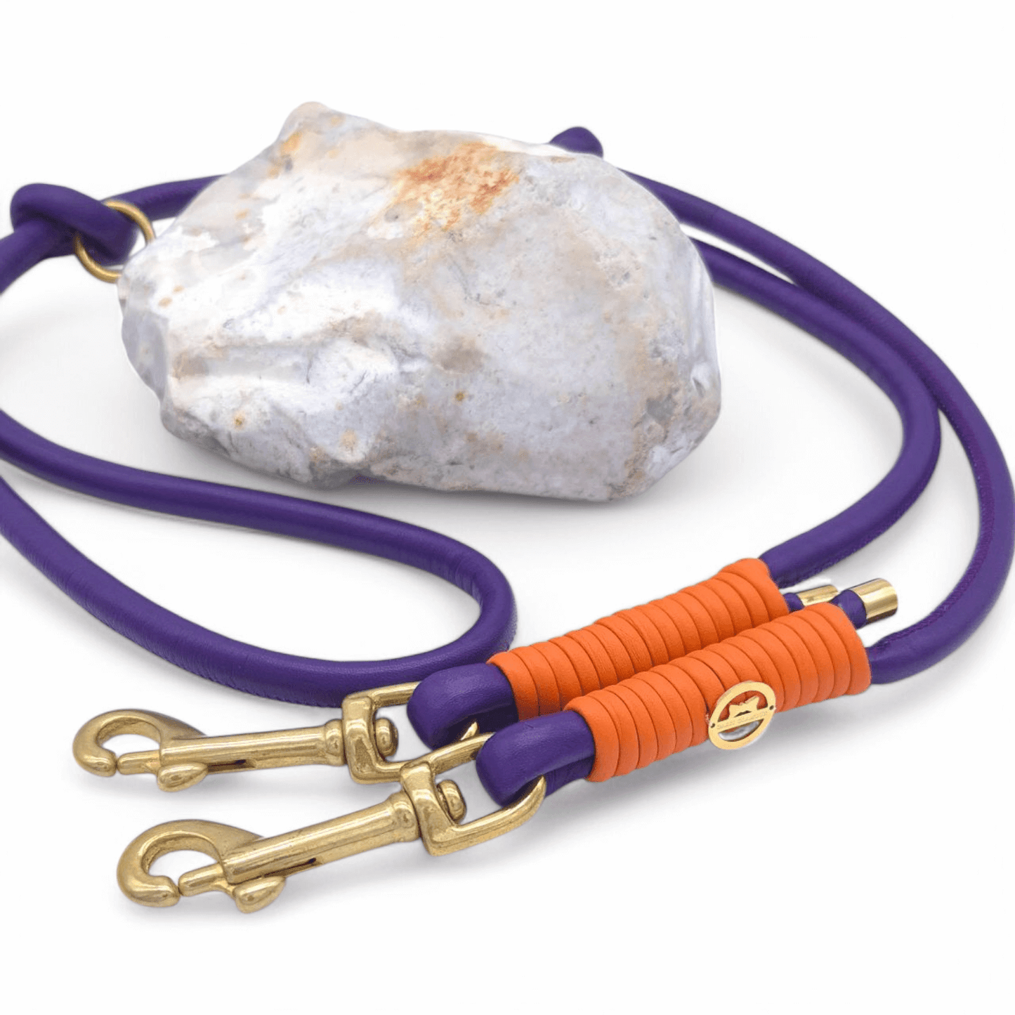Lederleine Lila/Orange (Sofortkauf)