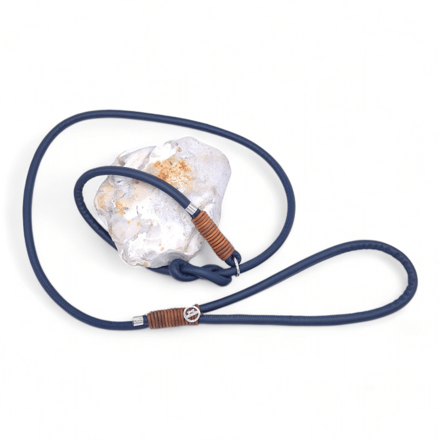Retrieverleine Navy/Cognac Vintage (Sofortkauf)