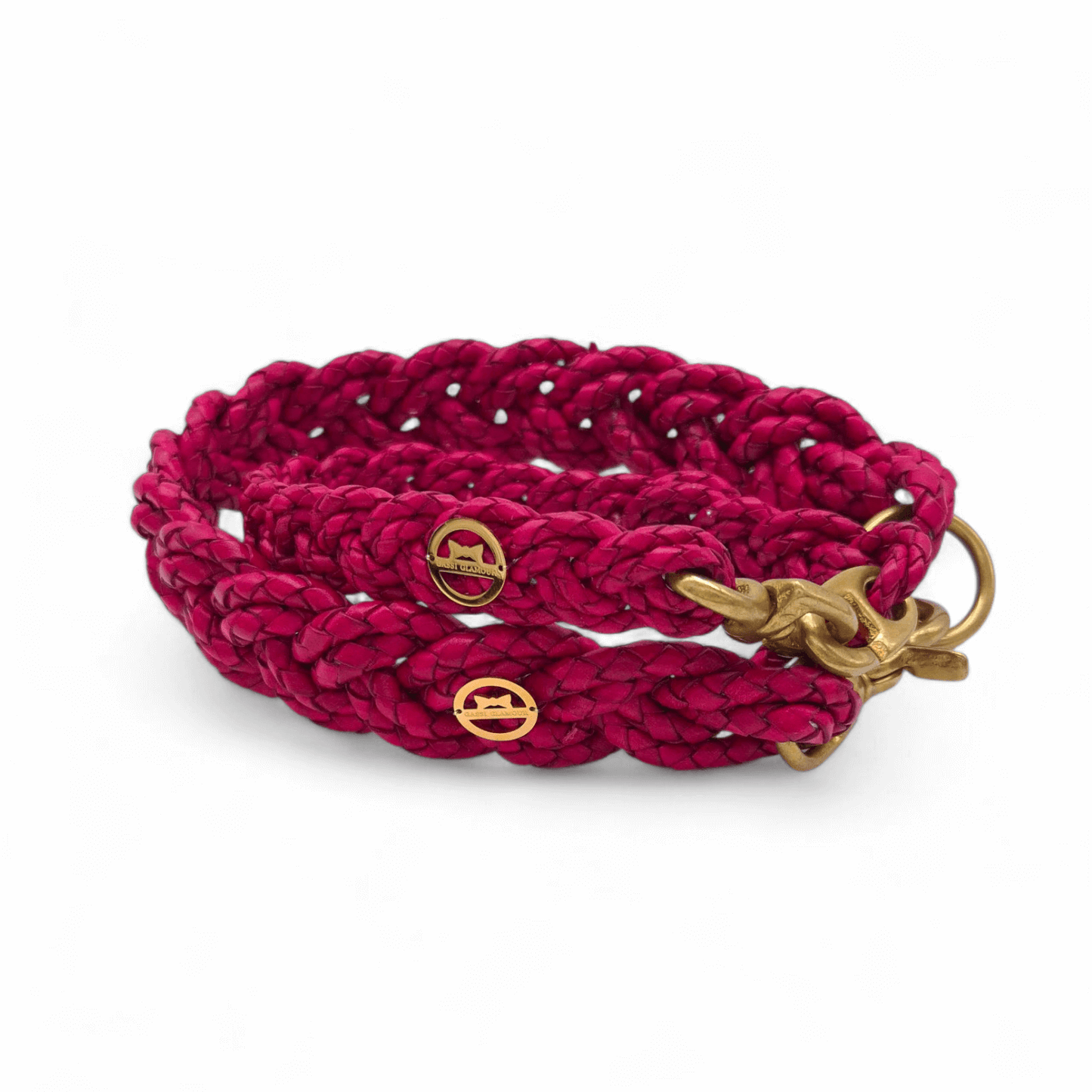 Flechthalsband "Himbeer-Rot" 33 cm/44 cm Halsumfang (Sofortkauf)