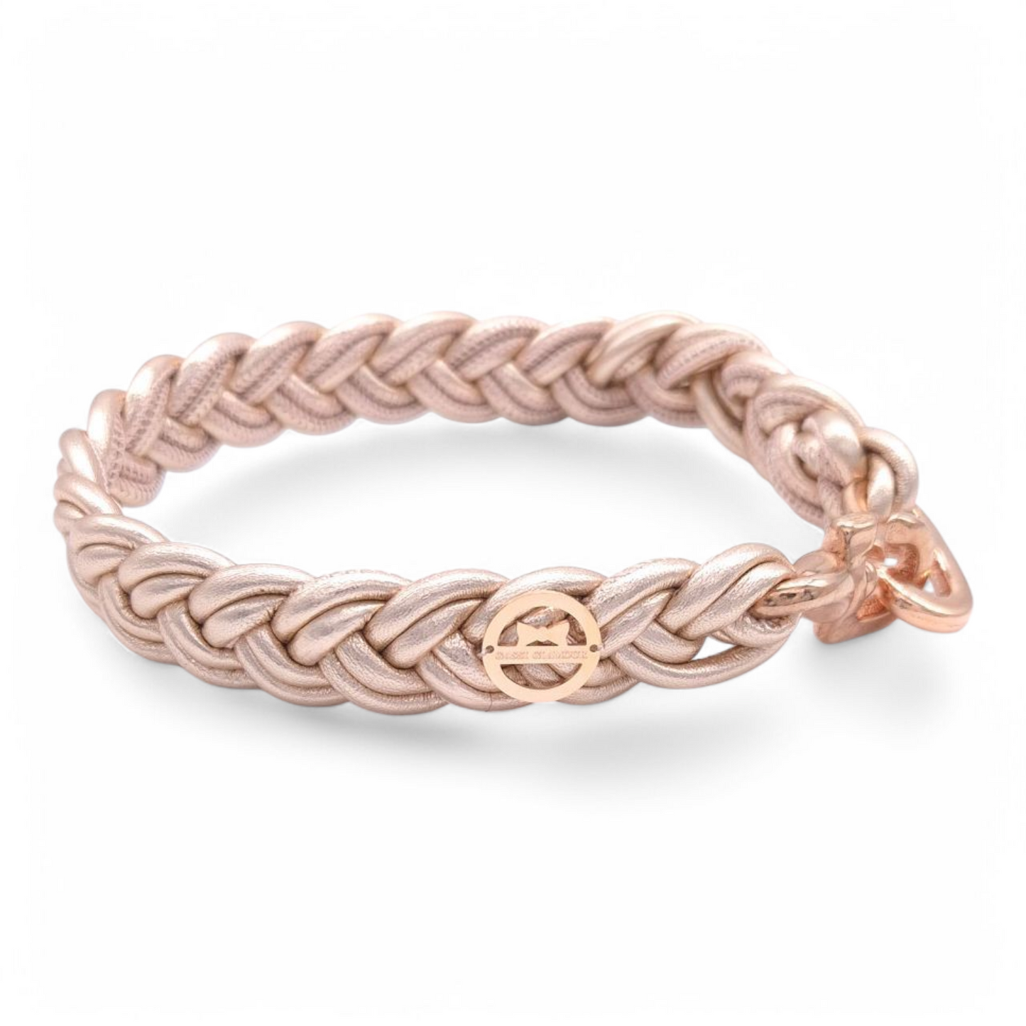 Flechthalsband Metallic Roségold