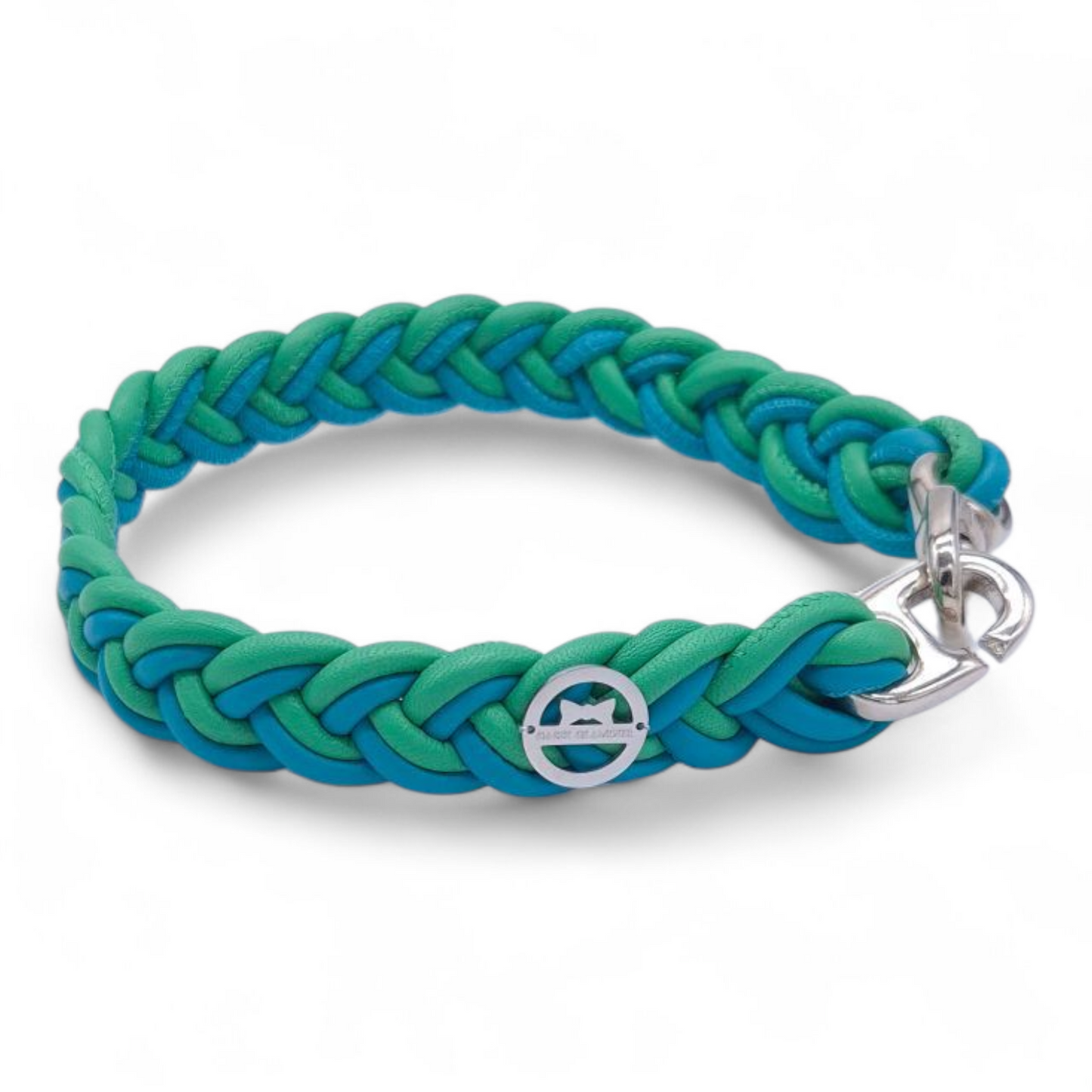 Flechthalsband Jade-Türkis