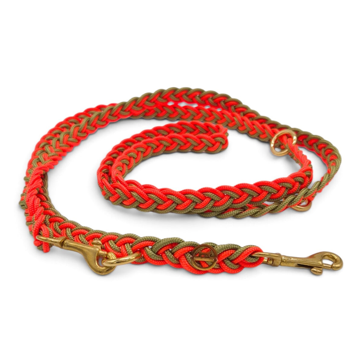 Paracord Flechtleine "Olive-Neon-Orange"