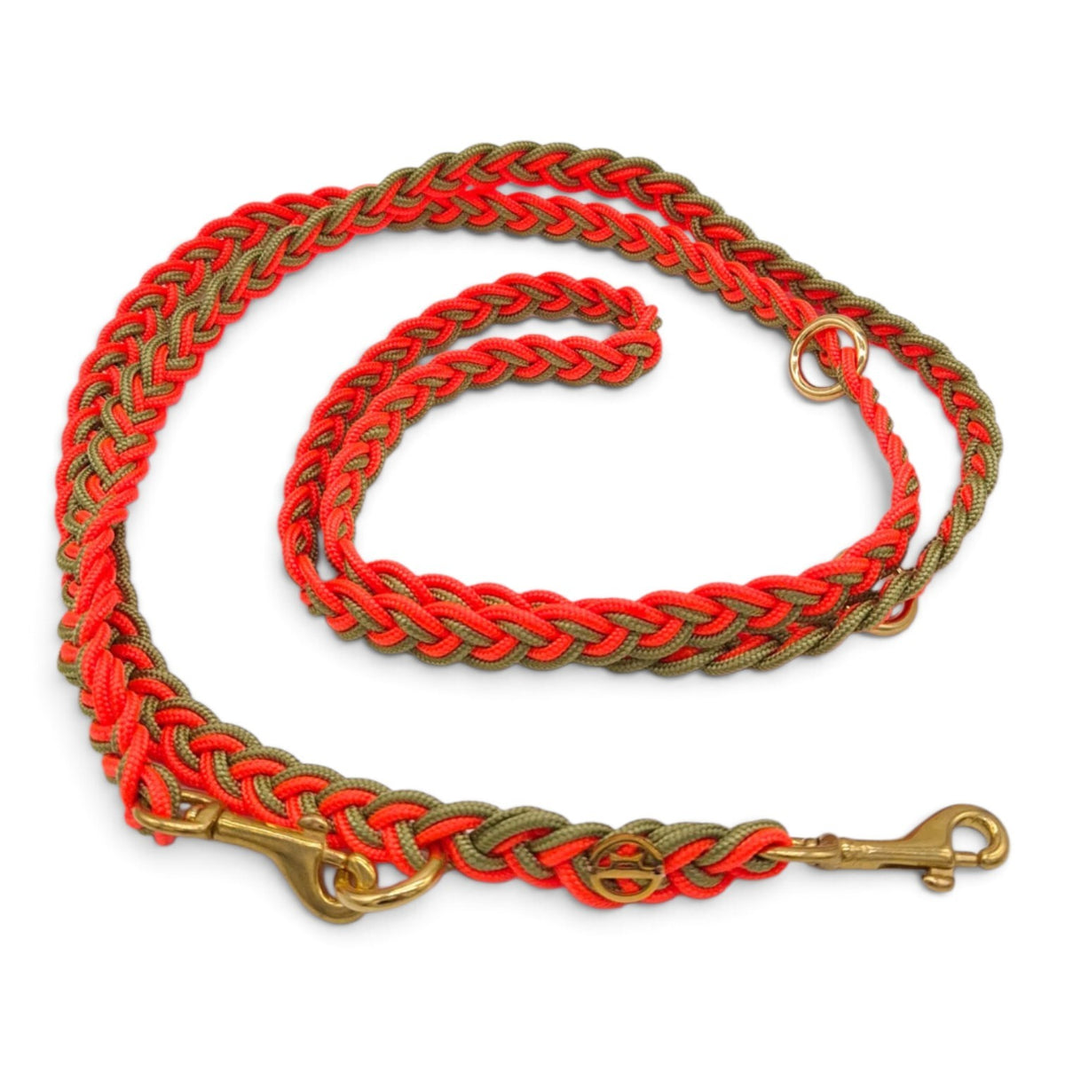 Paracord Flechtleine "Olive-Neon-Orange"