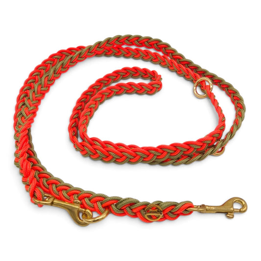 Paracord Flechtleine "Olive-Neon-Orange"