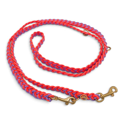 Paracord Flechtleine "Flieder-Neon-Orange"
