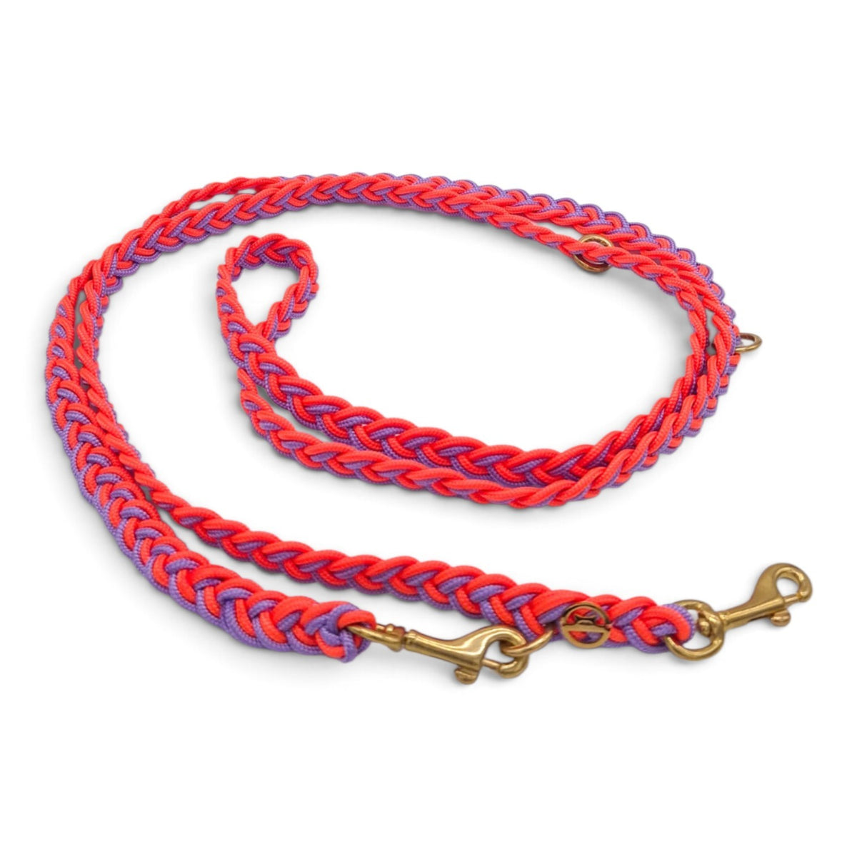 Paracord Flechtleine "Flieder-Neon-Orange"