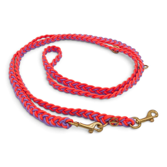 Paracord Flechtleine "Flieder-Neon-Orange"