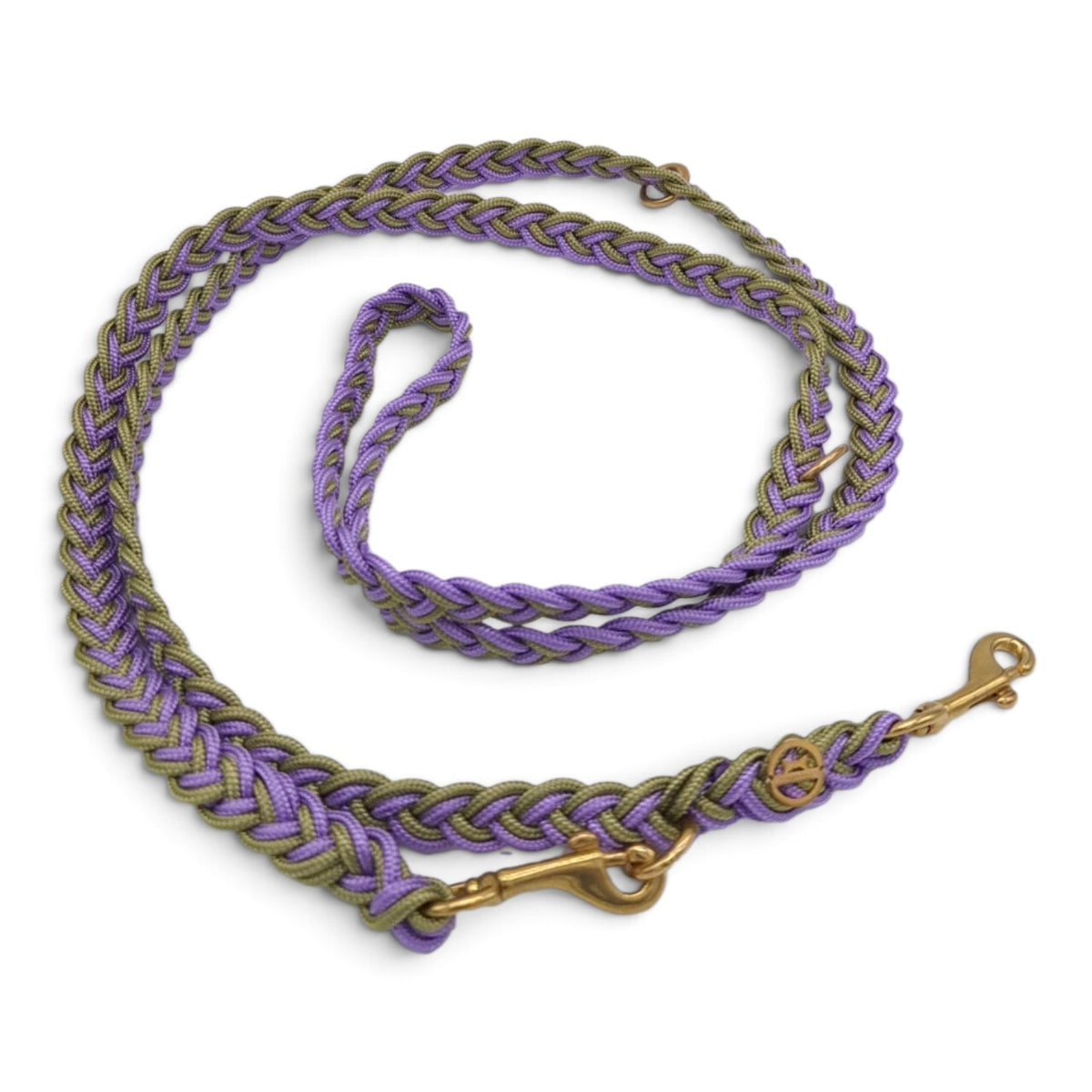 Paracord Flechtleine "Flieder-Olive"
