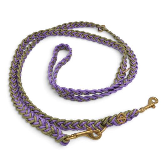 Paracord Flechtleine "Flieder-Olive"