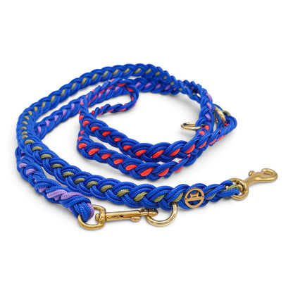 Paracord Flechtleine "Blau-Rainbow"