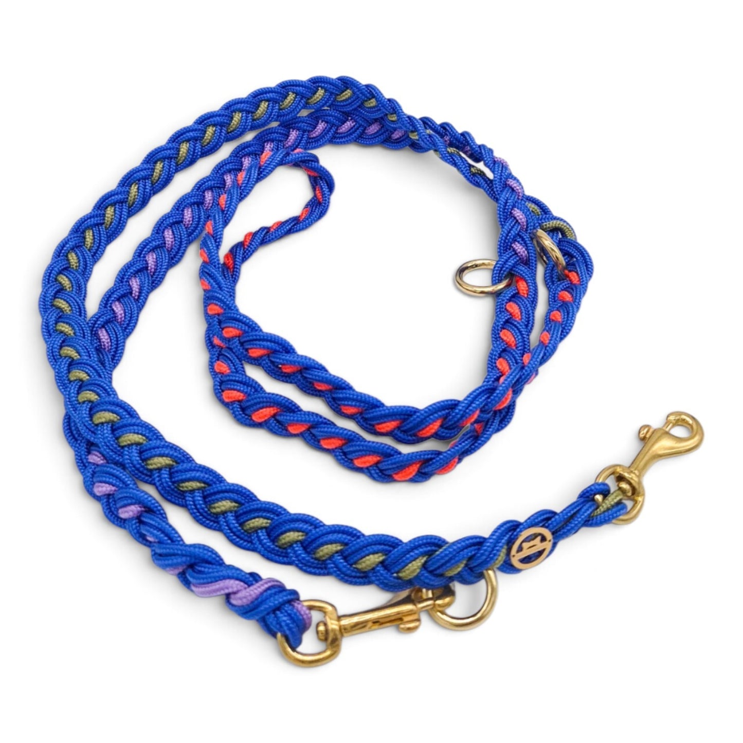 Paracord Flechtleine "Blau-Rainbow"
