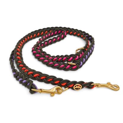 Paracord Flechtleine "Dunkelgrün-Rainbow" (Kopie)