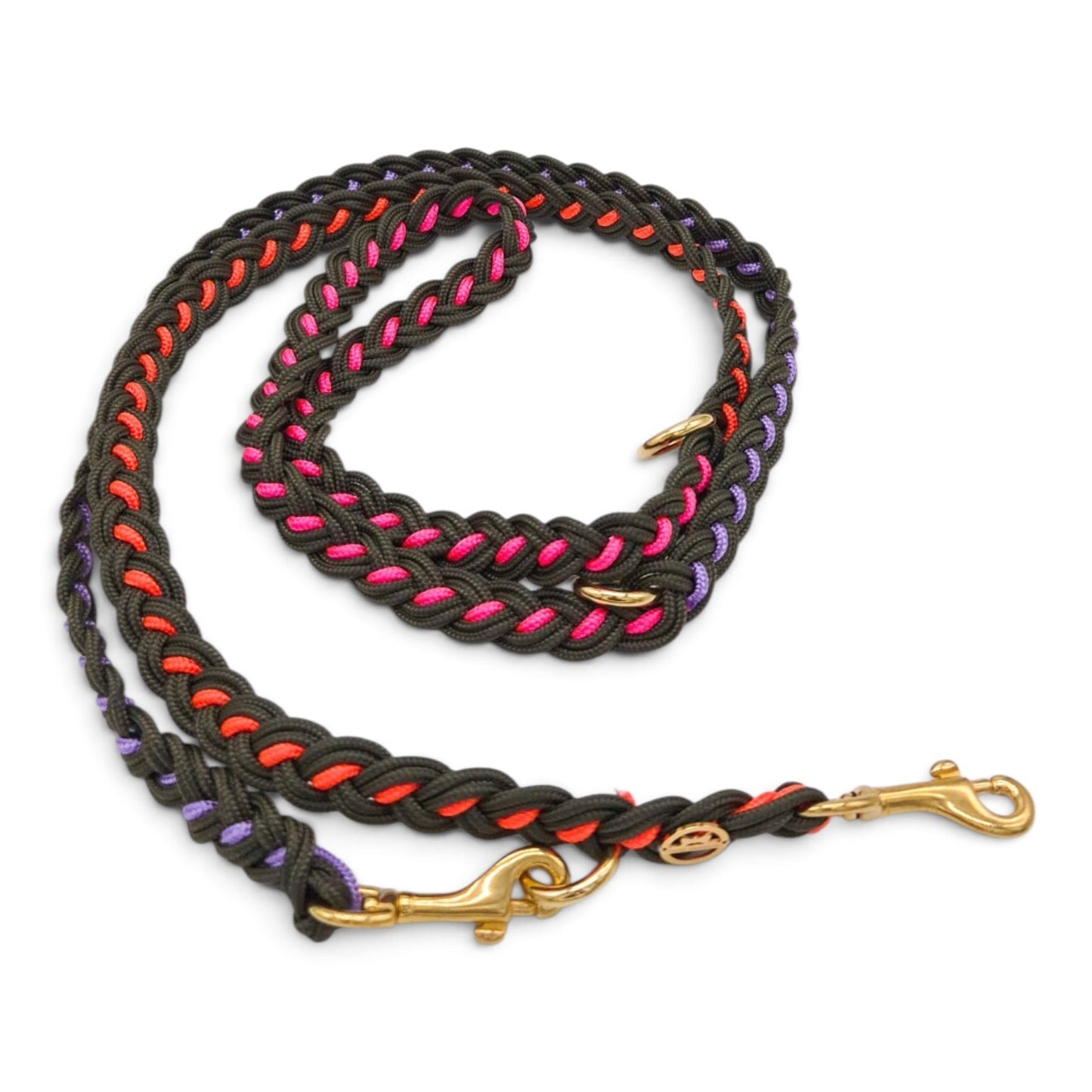 Paracord Flechtleine "Dunkelgrün-Rainbow" (Kopie)