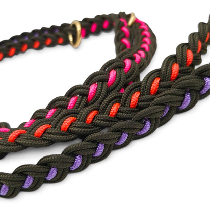 Paracord Flechtleine "Dunkelgrün-Rainbow" (Kopie)
