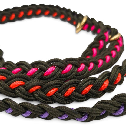 Paracord Flechtleine "Dunkelgrün-Rainbow" (Kopie)
