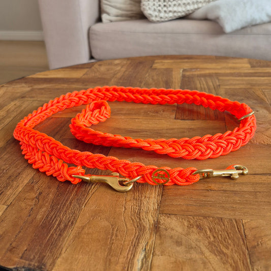 Paracord Flechtleine "Neon-Orange"