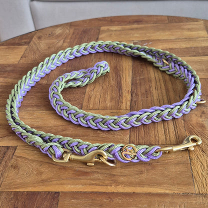 Paracord Flechtleine "Flieder-Olive"