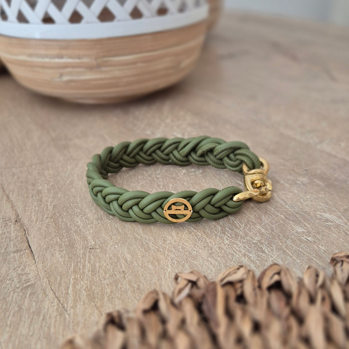 Flechthalsband Dusty Olive