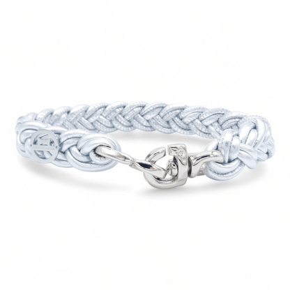 Flechthalsband Metallic Silber
