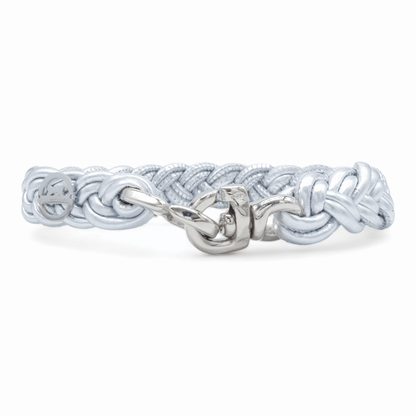 Flechthalsband Metallic Silber