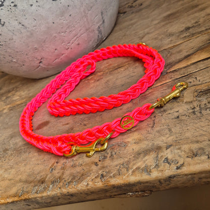 Paracord Flechtleine "Neon-Pink"