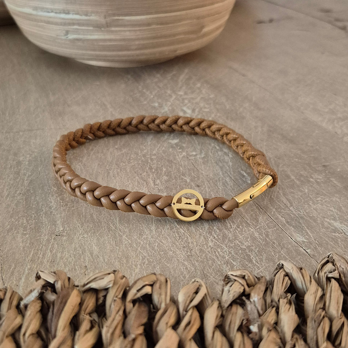 Markenhalsband Cognac