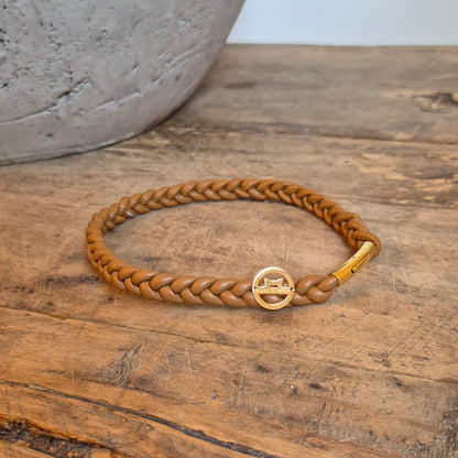 Markenhalsband Cognac