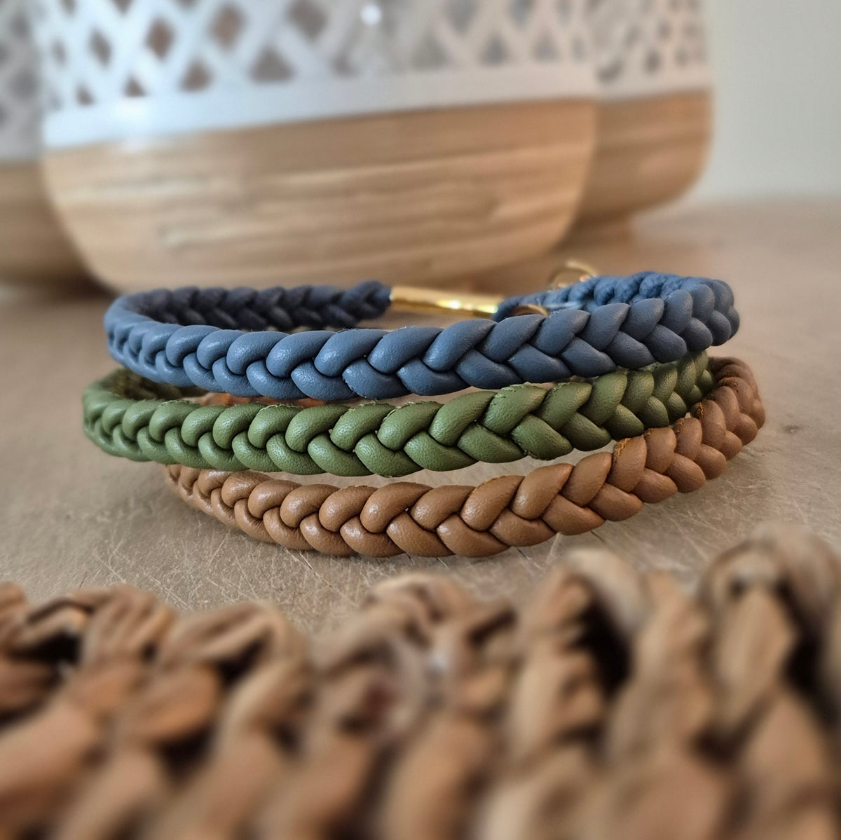 Markenhalsband Taubenblau