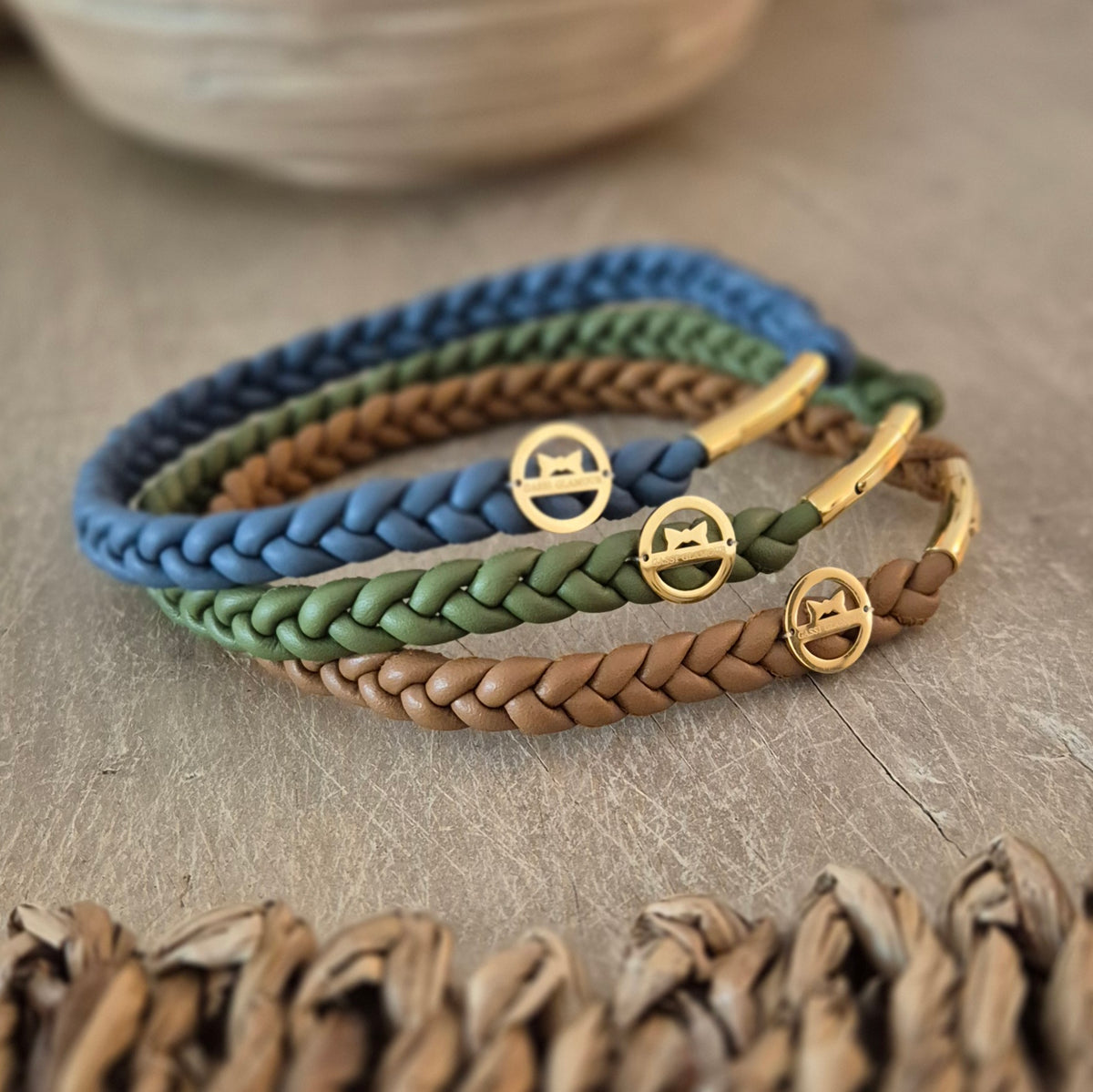 Markenhalsband Taubenblau