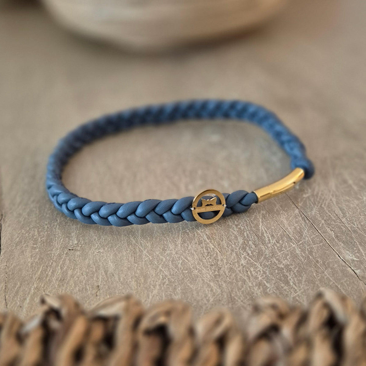 Markenhalsband Taubenblau