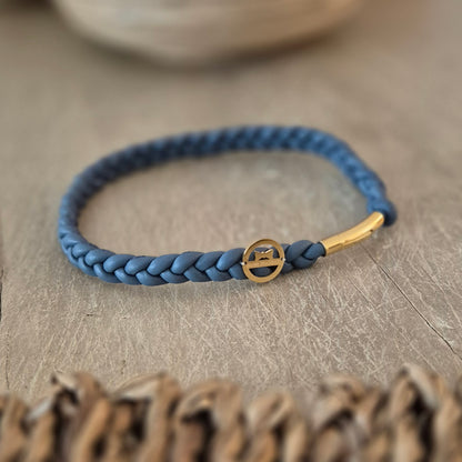 Markenhalsband Taubenblau