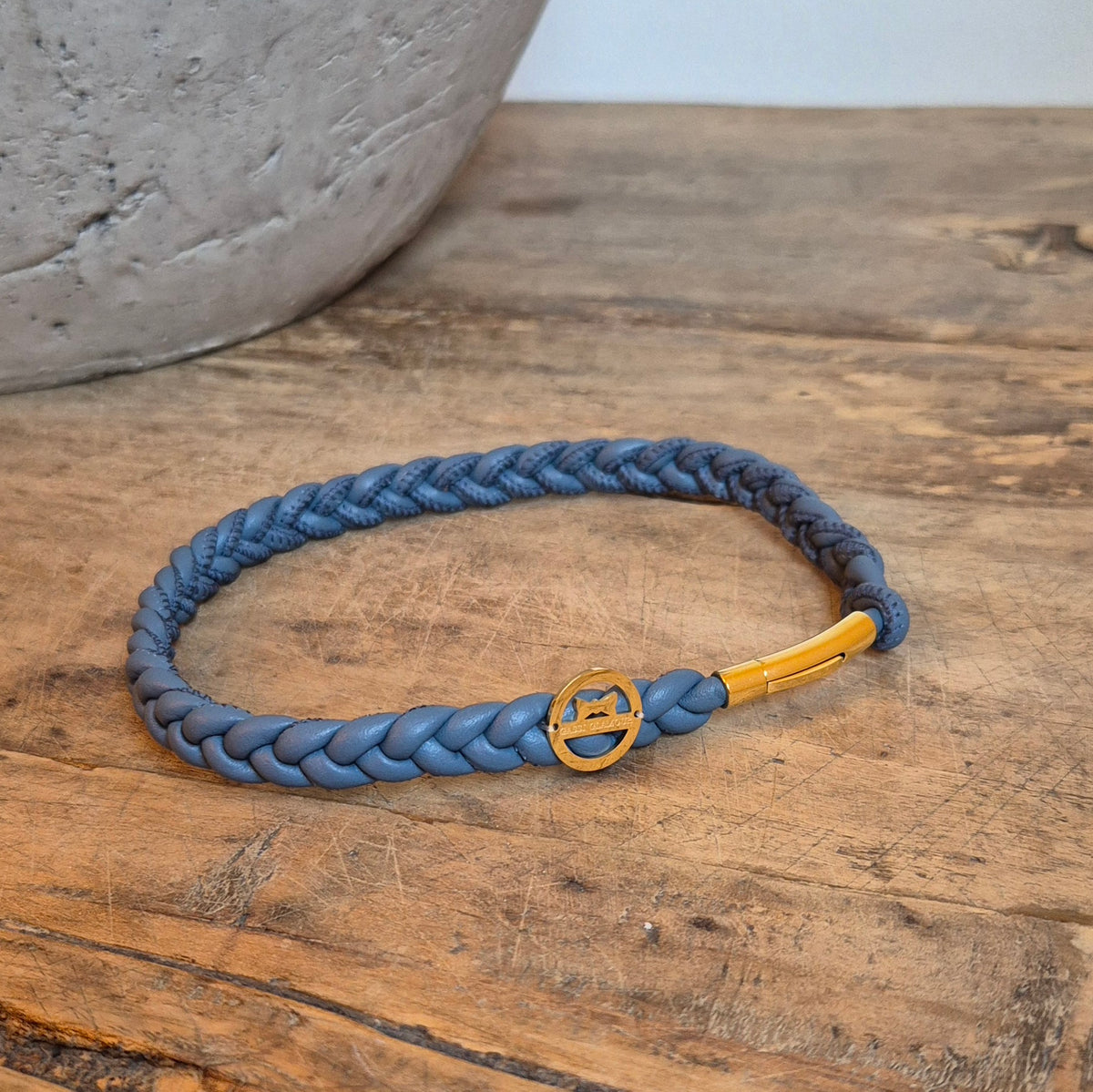 Markenhalsband Taubenblau