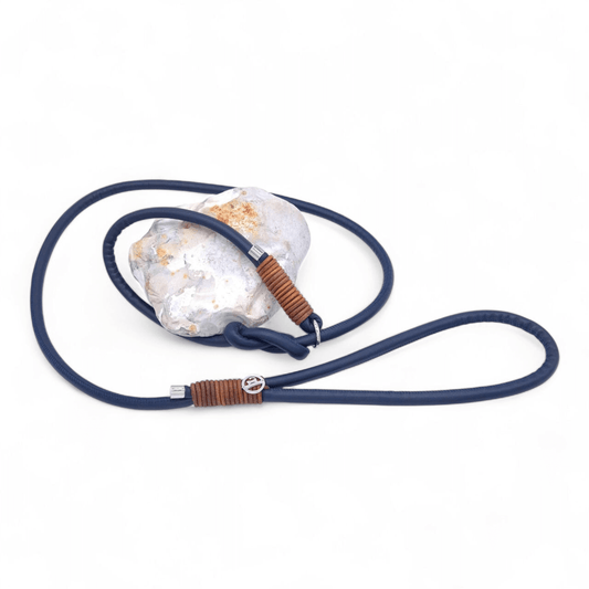 Retrieverleine Navy/Cognac Vintage (Sofortkauf)