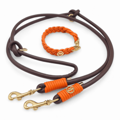 Leine Schokobraun-Orange