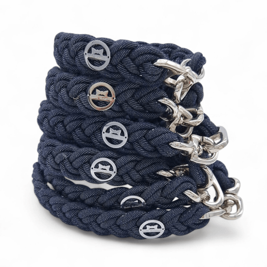 Flechthalsband "Jeans Denim" (Sofortkauf)