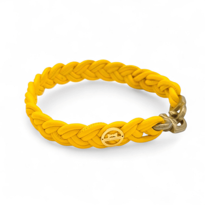 Flechthalsband "Sonnengelb" 34 cm Halsumfang (Sofortkauf)