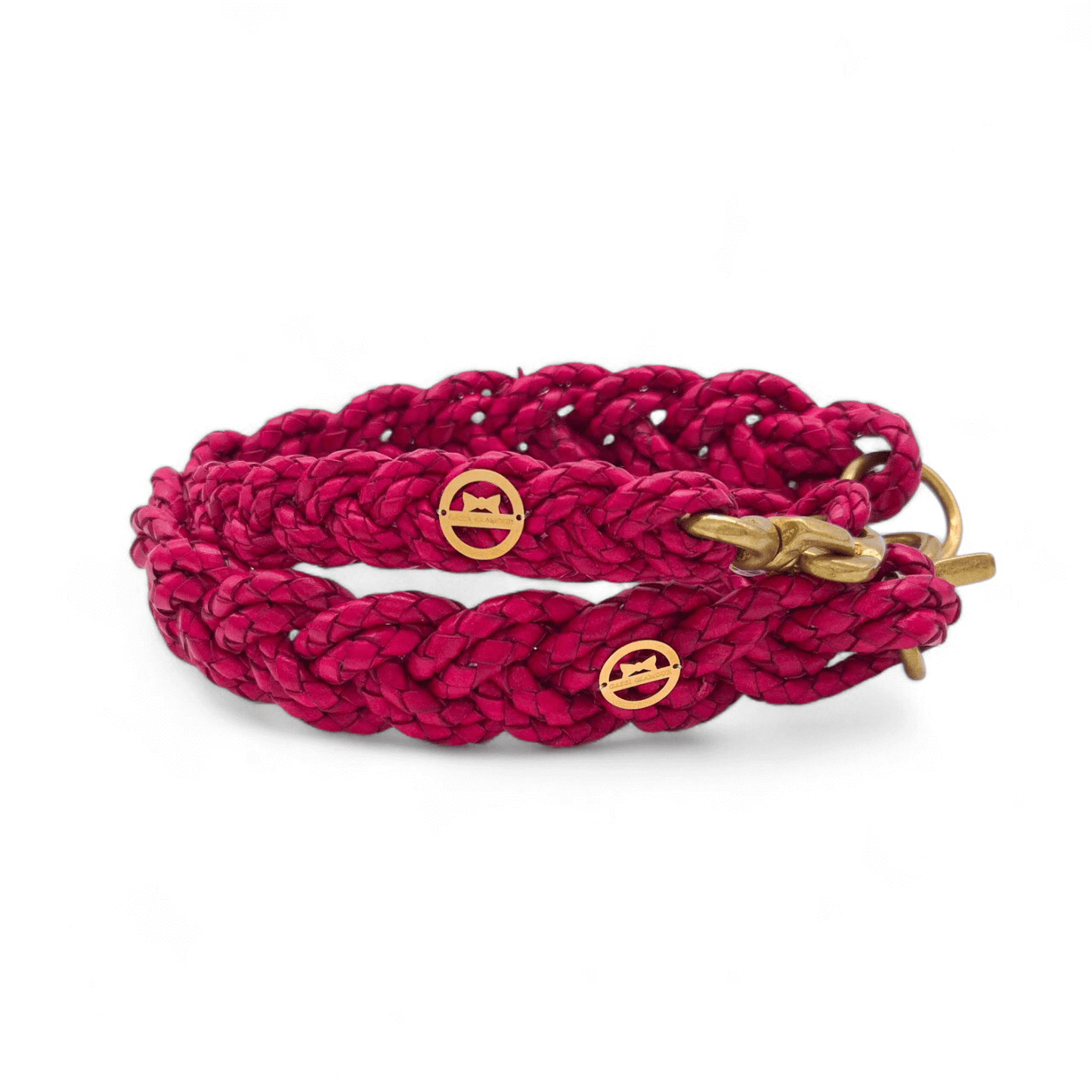 Flechthalsband "Himbeer-Rot" 33 cm/44 cm Halsumfang (Sofortkauf)