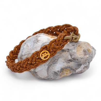 Flechthalsband "Camel Vintage" 38 cm Halsumfang (Sofortkauf)