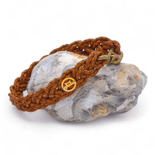 Flechthalsband "Camel Vintage" 38 cm Halsumfang (Sofortkauf)