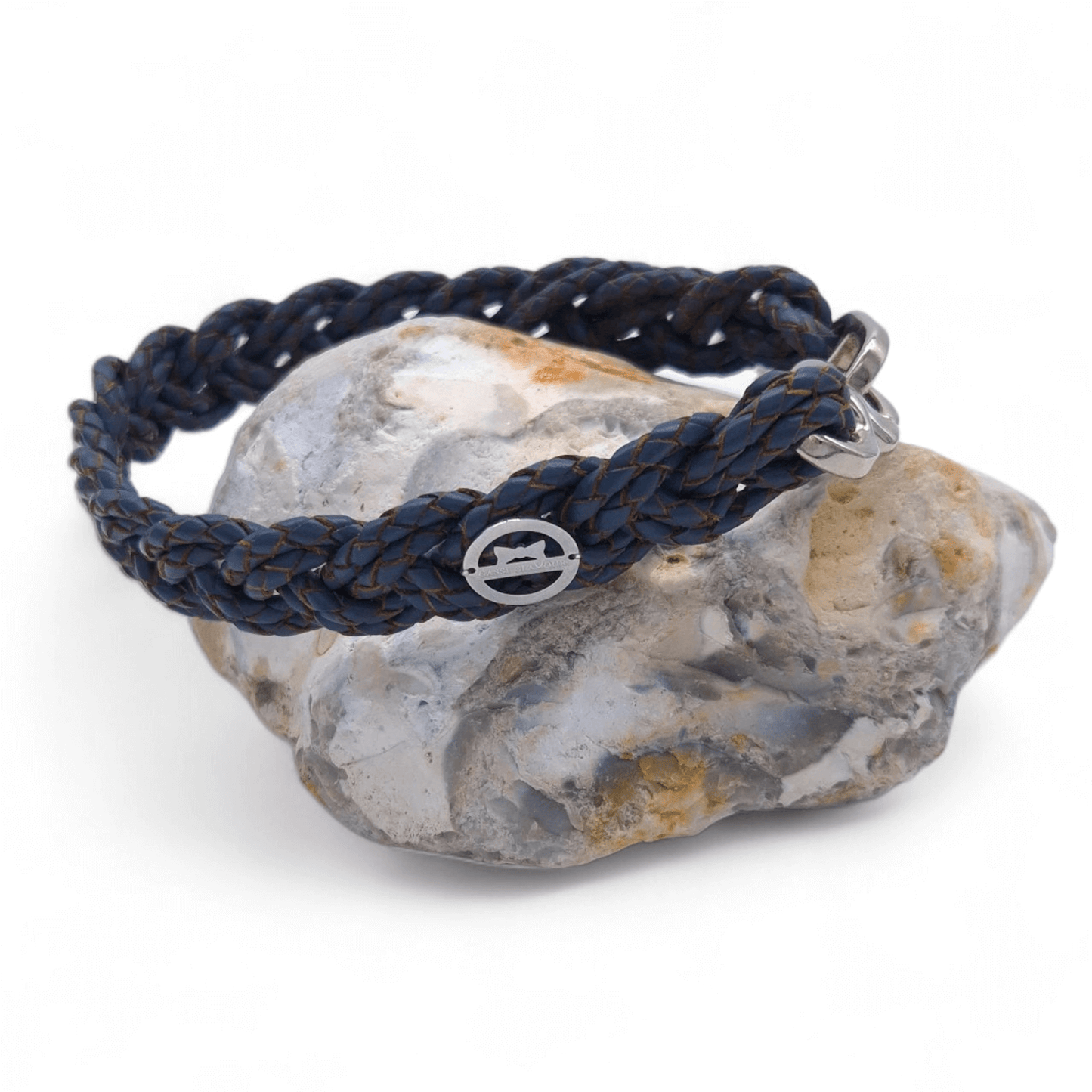 Flechthalsband "Navy Naturkante" 35 cm Halsumfang (Sofortkauf)